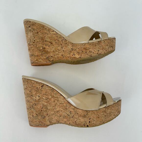 Jimmy Choo Cork Platform Wedge Slip-On Sandals Shoes Brown | IT 41 (US 11) - Picture 5 of 14